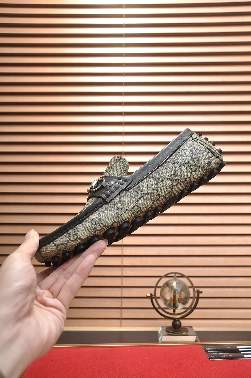 Men's Men's Shoes💰420💶【GUCCI】 (High-end Niuli) New 🍀Gucci*——Gucci Doudou Shoes! Made of imported original cowhide, the inner top layer is comfortable cowhide lining! Original wear-resistant rubber outsole! High quality products! Code number 38-44!